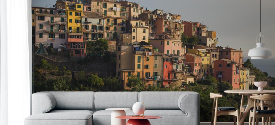 Fototapety ze zdjęcia miasteczka na klifach włoskiego wybrzeża
