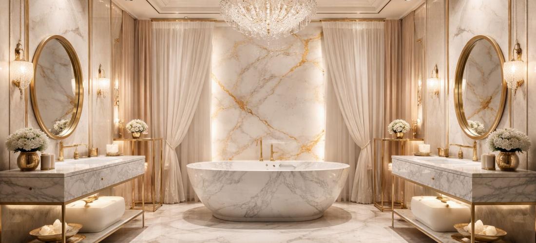 Luksusowa łazienka inspirowana spa – przewodnik aranżacyjny