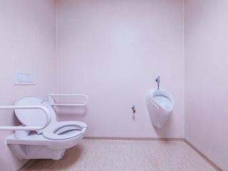 okładzina ścienna pcv w toalecie szpitalnej / wykładziny z atestem wrocław