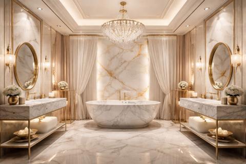 Luksusowa łazienka inspirowana spa – przewodnik aranżacyjny