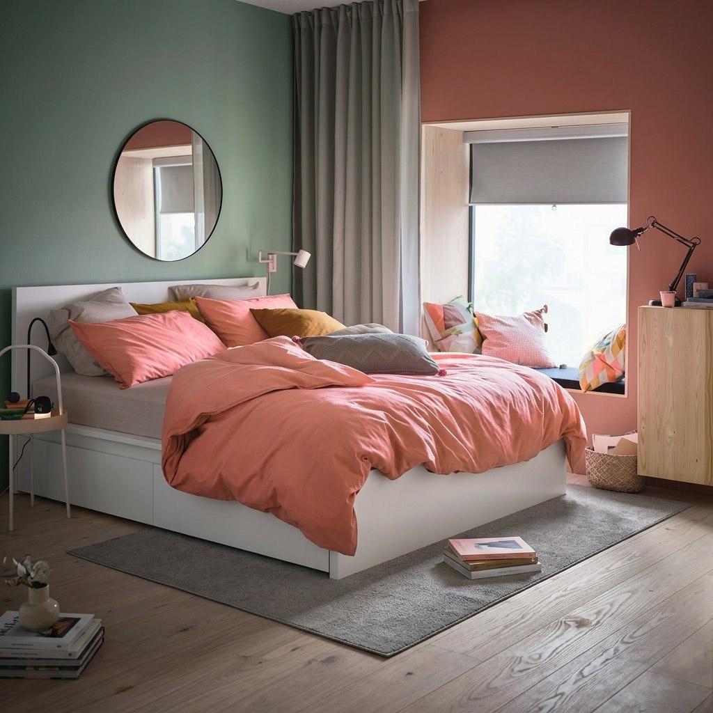 Oświetlenie w sypialni powinno być elastyczne. Połączenie centralnego źródła światła z punktowymi lampkami do czytania oraz nastrojowymi taśmami LED