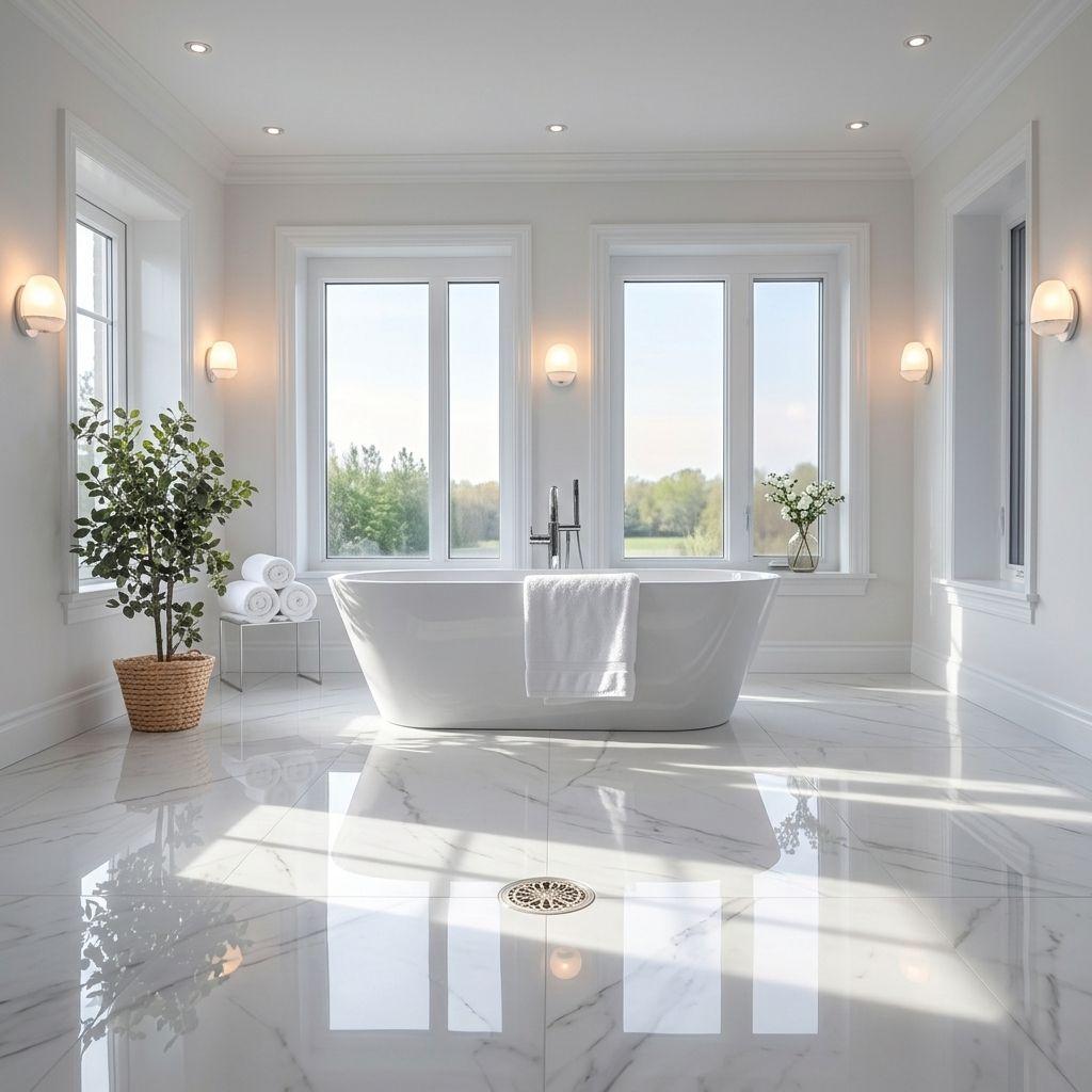 Strefa kąpieli w białej harmonii