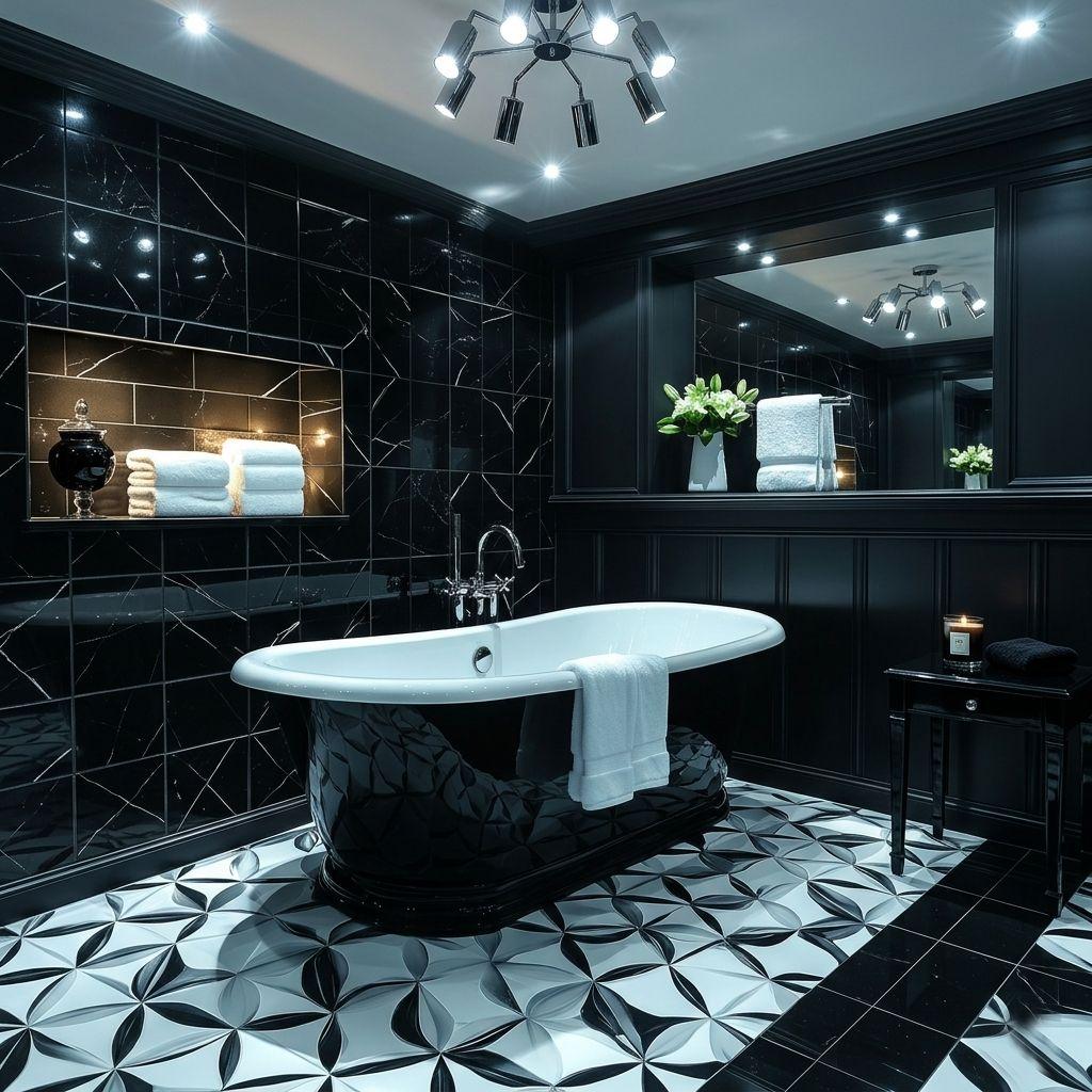 Szykowna łazienka w stylu monochromatycznym