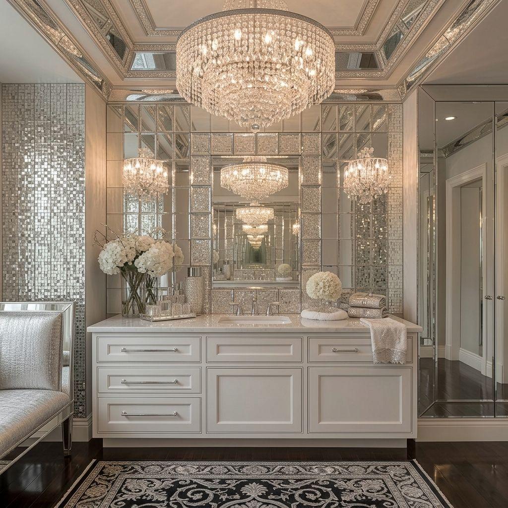 Łazienka pełna blasku i luster