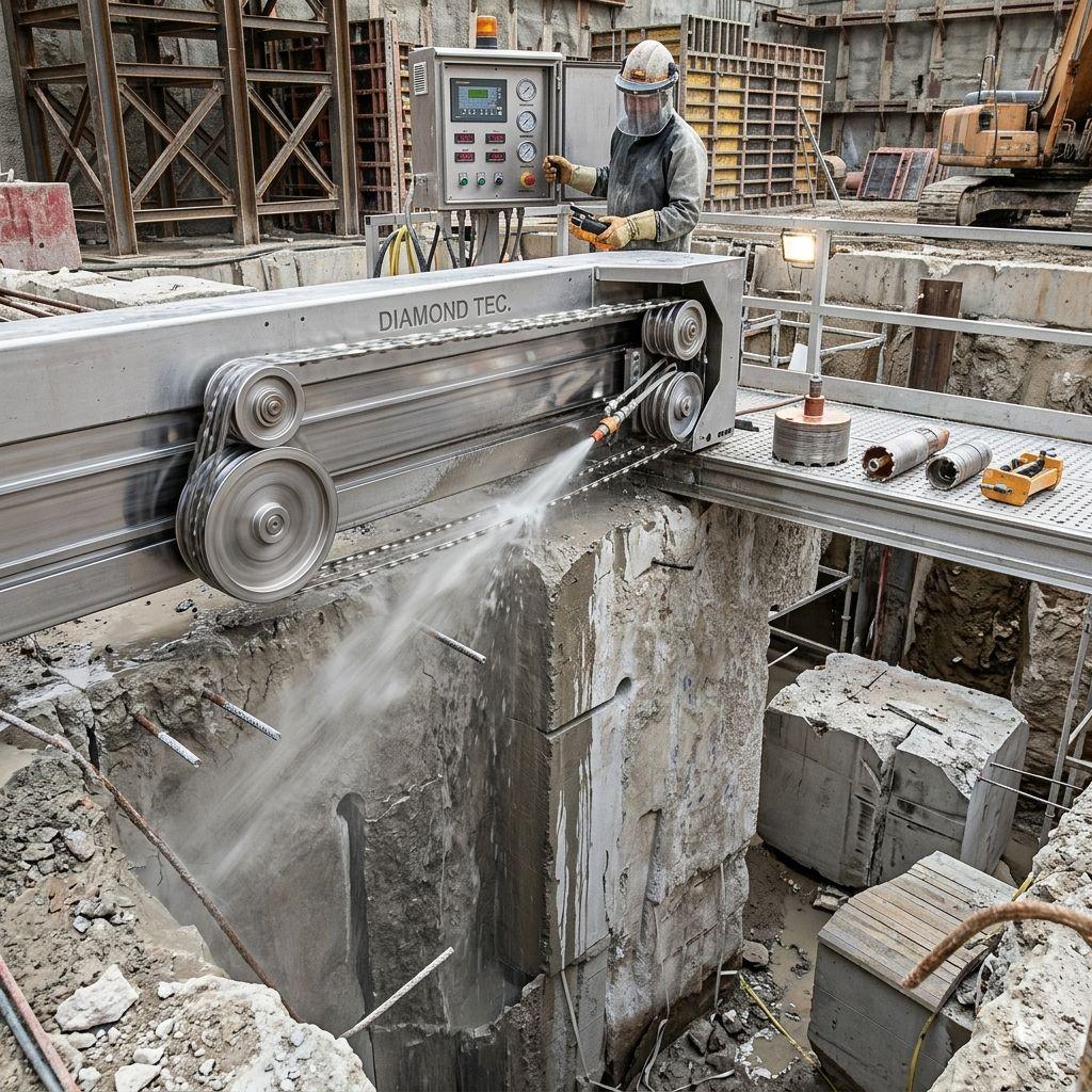 Cięcie diamentowe to proces, który na pierwszy rzut oka może wydawać się prosty – w końcu chodzi „tylko” o przecięcie betonu