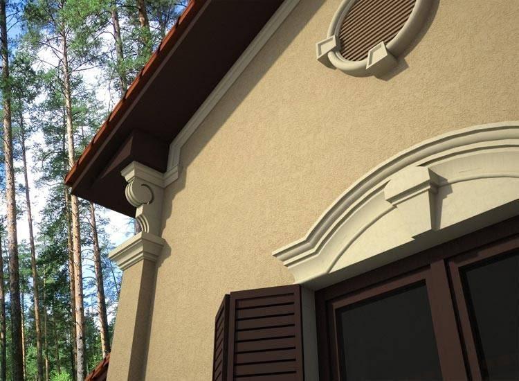 elewacje nowoczesnych domów dekoracyjne łuki i drewniane okiennice / Wrocław House
