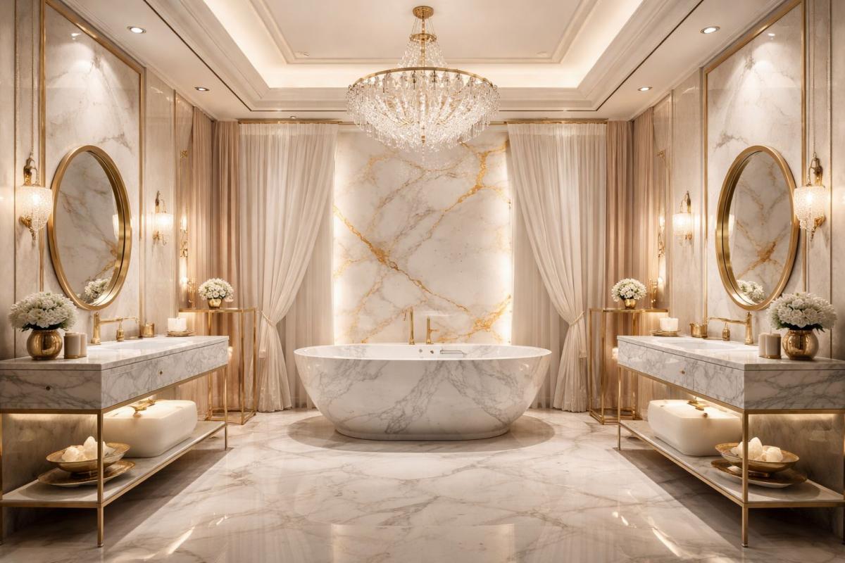 Luksusowa łazienka inspirowana spa – przewodnik aranżacyjny