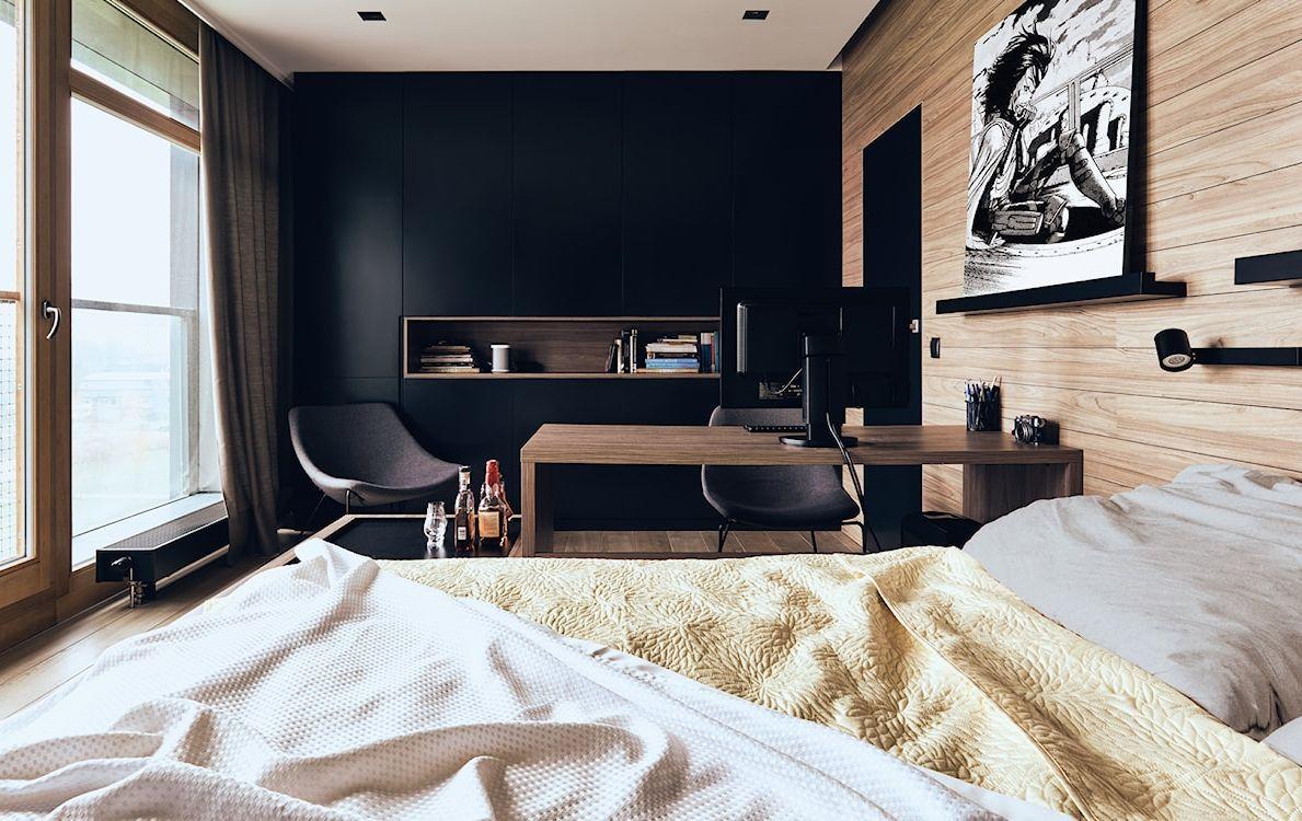 Czarna ściana w stylu rustykalnym – czy warto się na nią zdecydować w sypialni?