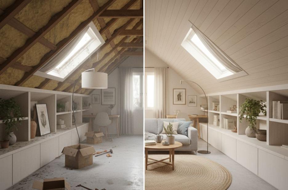 Profesjonalna Zabudowa i Adaptacja Poddasza Przed i Po Remoncie